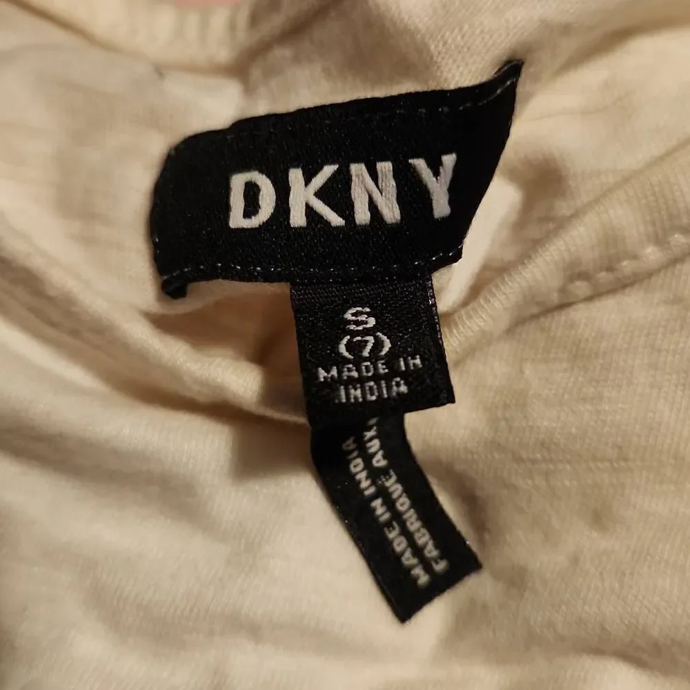 DKNY Girls White Front Knot Watermelon Flip Sequin Shirt - Size 7